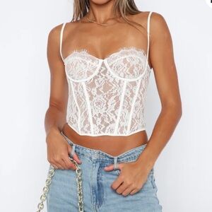 White Fox Boutique Dreamy Moments White Lace Bustier